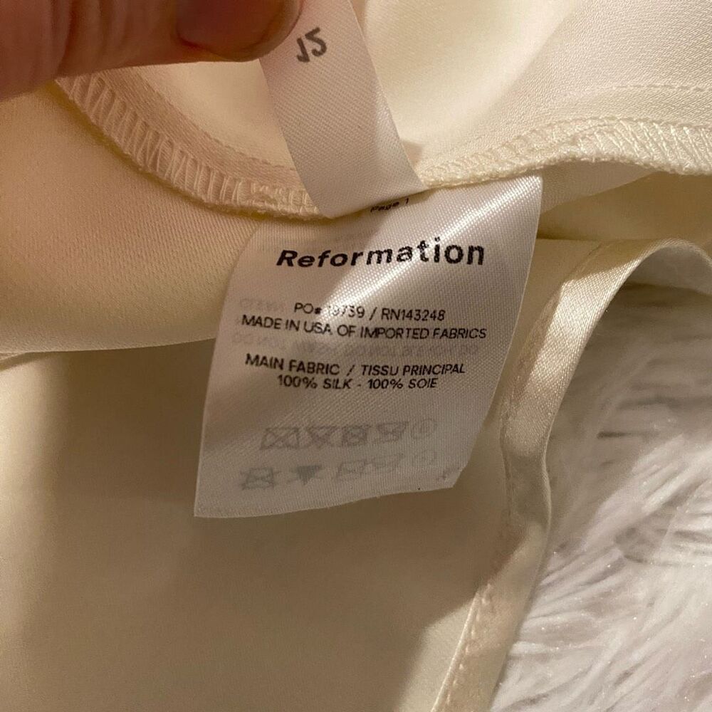 NEW NWT Reformation Venetia Silk Wedding Maxi Dress in Ivory Size 12 - Picture 10 of 13